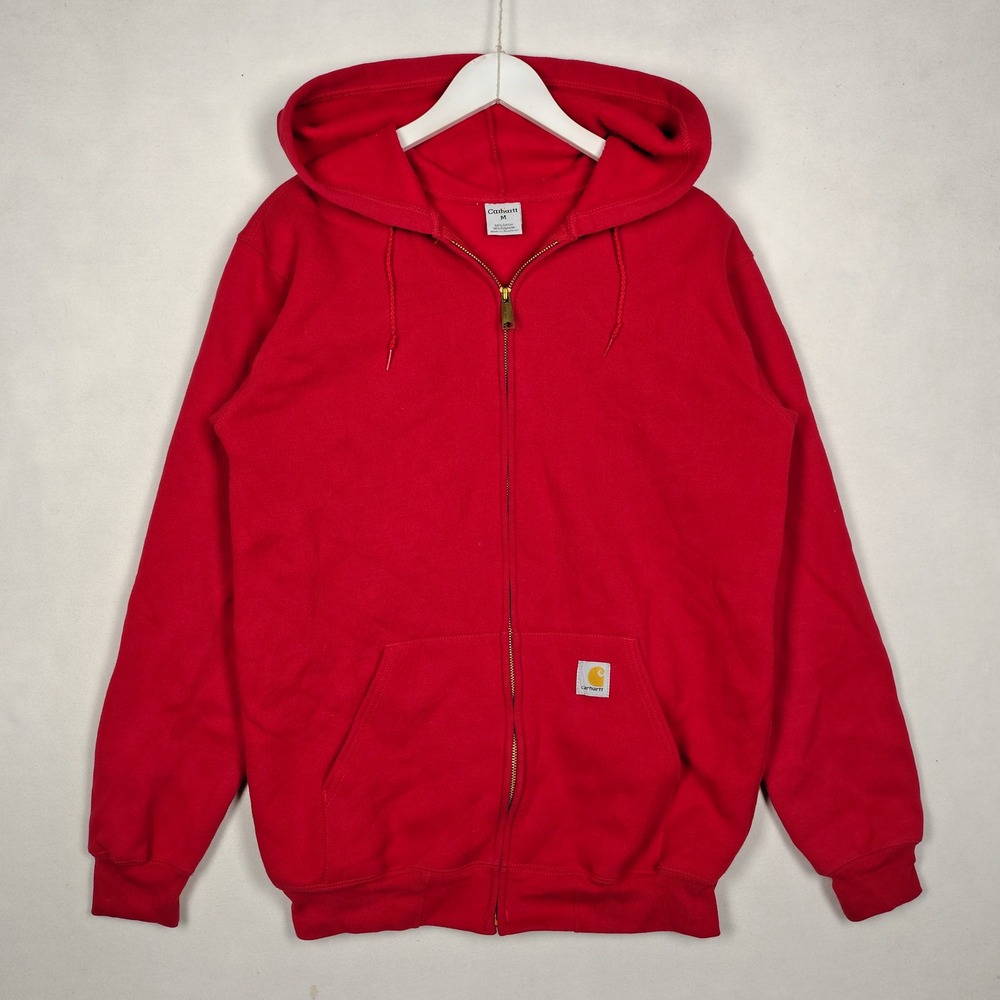 Carhartt K122 RED Midweight Full-Zip Hooded Sweatshirt Red Size M